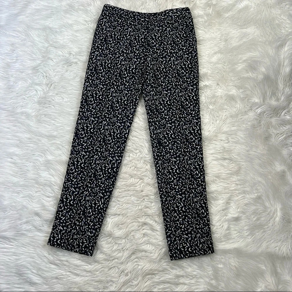 New Tory Burch Navy Blue Confetti Jacquard Trouser Pants NWT Designer Women’s 0 - Picture 2 of 12